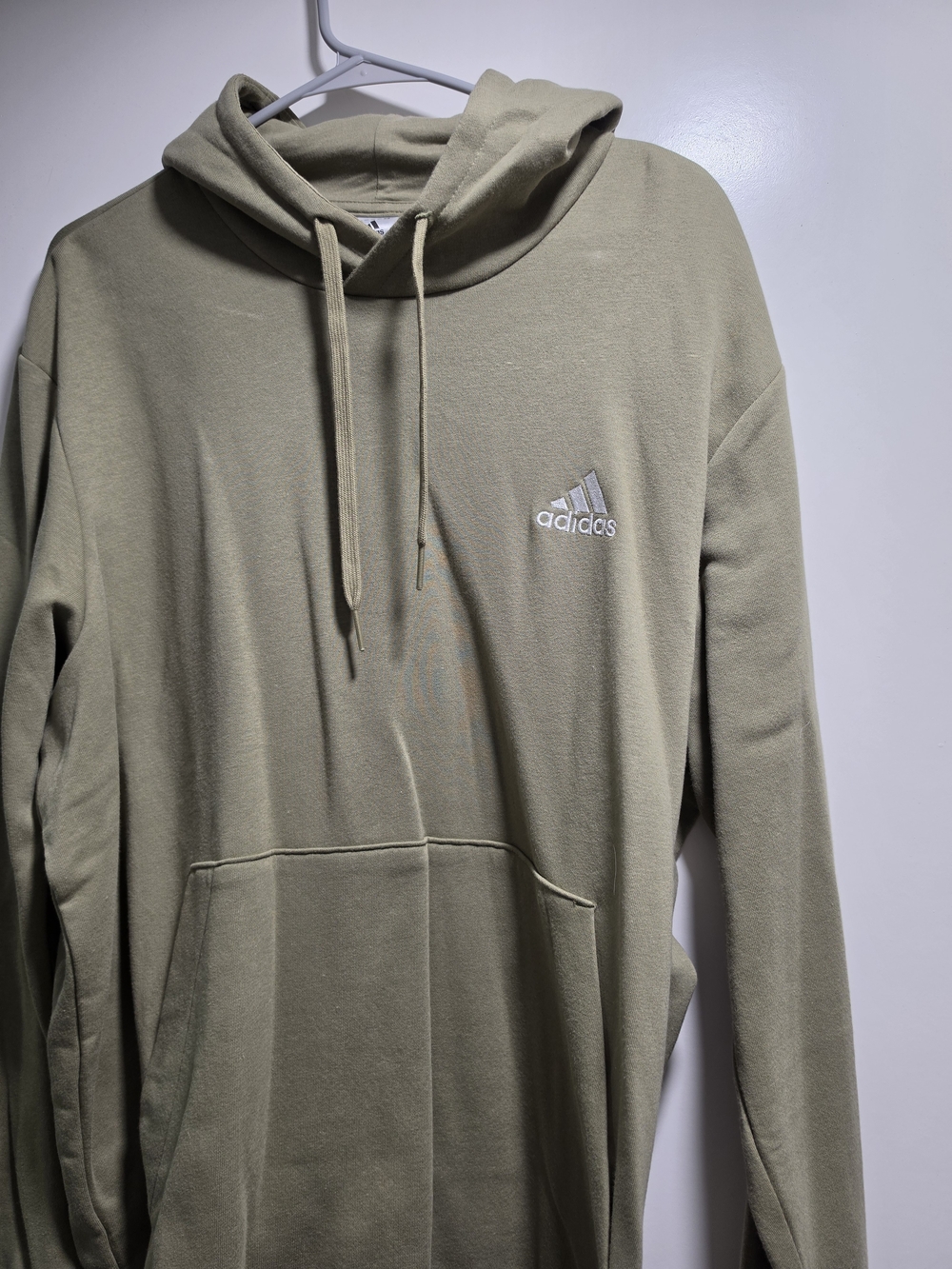 adidas Olive Green Pullover Hoodie with Logo